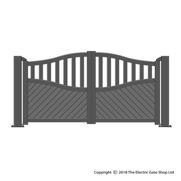 Aluminium Double Swing Gate (3000mm - 4000mm Opening) The Grassington (Charcoal Black)
