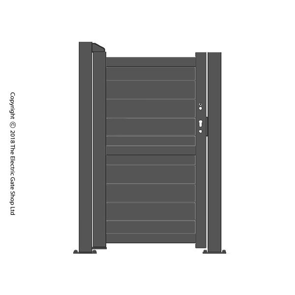 Aluminium Pedestrian Garden Gate (900mm - 1200mm Opening) The Harworth (Anthracite Grey)