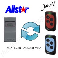 ALLSTAR Gate Remote 288.00MHZ, Replaced by Jane V Multi-frequency Remote.
