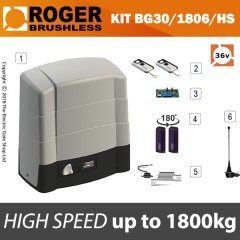 roger technology bg30/1806/hs 36v brushless electric sliding gate kit 1800kg