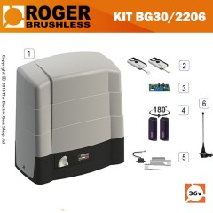 roger technology bg30/2206 36v brushless electric sliding gate kit 2200kg