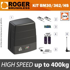 roger technology bm30/326 24v brushless electric sliding gate kit 400kg