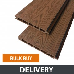 [bulk delivery] light brown composite boards (wood effect) - golden oak (l: 1850mm) (w:161.5mm) (d:20mm)