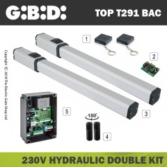 gibidi top291 hydraulic 230v bac electric gate kit - double
