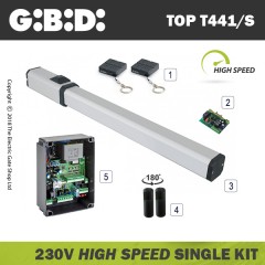 gibidi top441/s hydraulic 230v bac high speed electric gate kit - single
