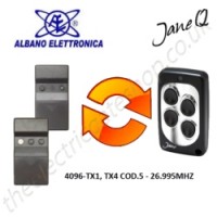 albano gate remote 26.995mhz, replaced by jane q low-frequency remote.