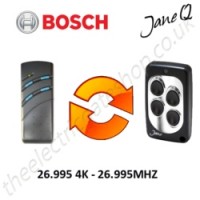 bosch gate remote 26.995mhz, replaced by jane q low-frequency remote.