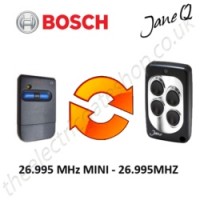 bosch gate remote 26.995mhz, replaced by jane q low-frequency remote.