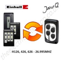 einhell gate remote 26.995mhz, replaced by jane q low-frequency remote.