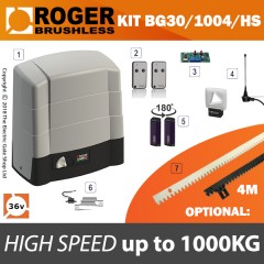 roger technology bg30/1006/hs 36v brushless electric sliding gate kit - 1000kg