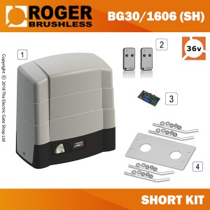 roger technology bh30/806 24v brushless electric sliding gate short kit - 800kg
