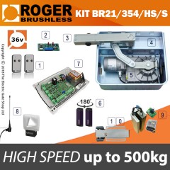 roger titan br21/354s brushless twin gate kit , 24v, super intensive use, with digital encoder.  heavy duty, twin bearings can carry up to 1000kg.  10m cable.