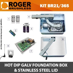 roger titan br21/362 brushless twin gate kit , 24v, super intensive use, with digital encoder.  heavy duty, twin bearings can carry up to 1000kg.  10m cable.
