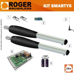 roger technology smarty 5 36v brushless electric gate kit - double