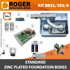 roger technology br21/351s brushless 36v electric gate kit - single