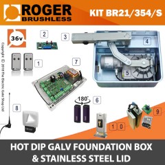 roger titan br21/354s brushless twin gate kit , 24v, super intensive use, with digital encoder.  heavy duty, twin bearings can carry up to 1000kg.  10m cable.